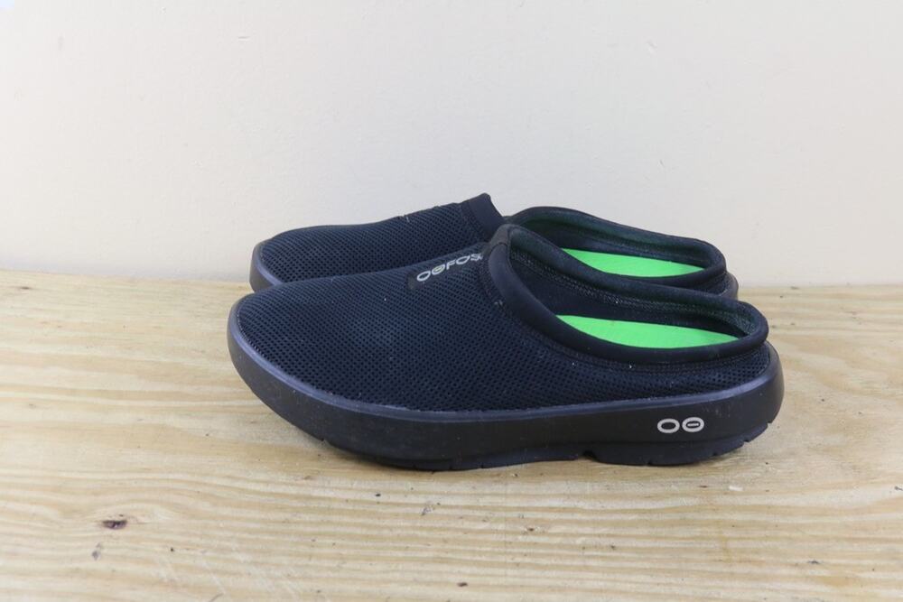 OOFOS OOcoozie Mens 11 Black Sport Mule Slip On Comfort Casual Shoe